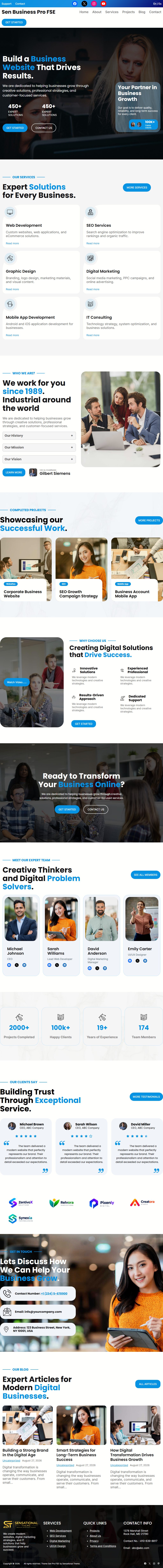 Sen Pro FSE – Premium Responsive Business WordPress Block Theme theme — Tablet preview