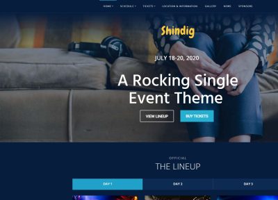 Shindig – Premium Responsive Music Festival and Single Event WordPress Theme