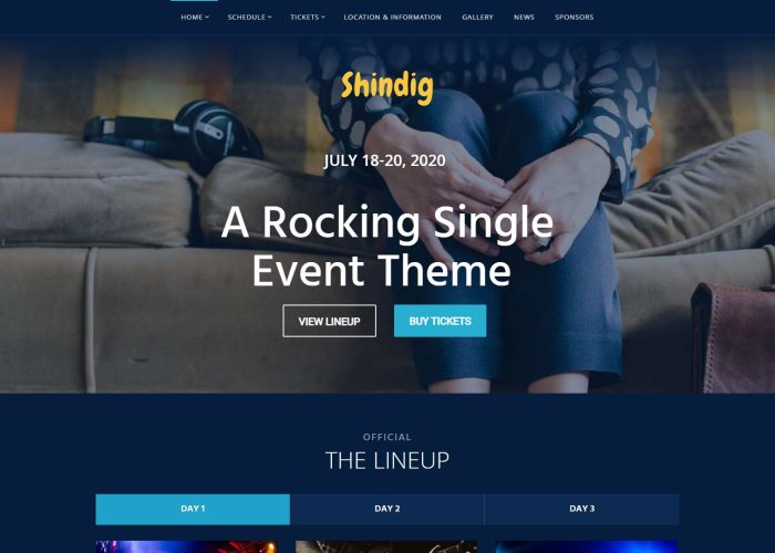 Shindig – Premium Responsive Music Festival and Single Event WordPress Theme