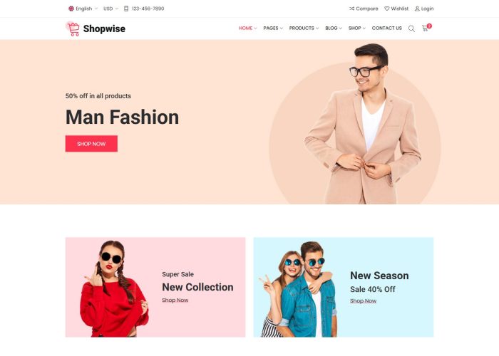 Shopwise – Premium Responsive eCommerce Bootstrap HTML5 Template