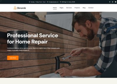 Shromik – Premium Responsive Handyman & Home Repair HTML5 Template
