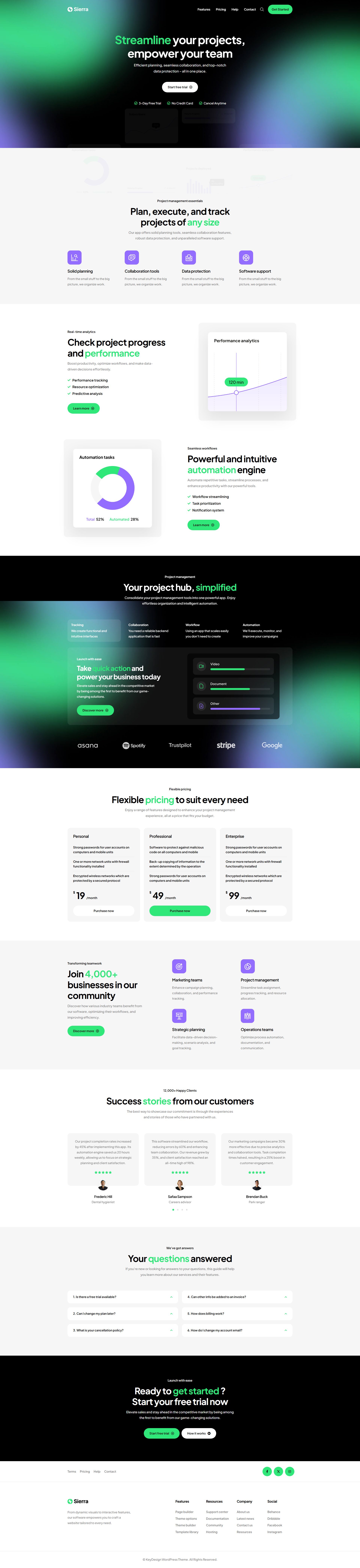 Sierra – Premium Responsive SaaS & Tech Startup WordPress Theme theme — Desktop preview