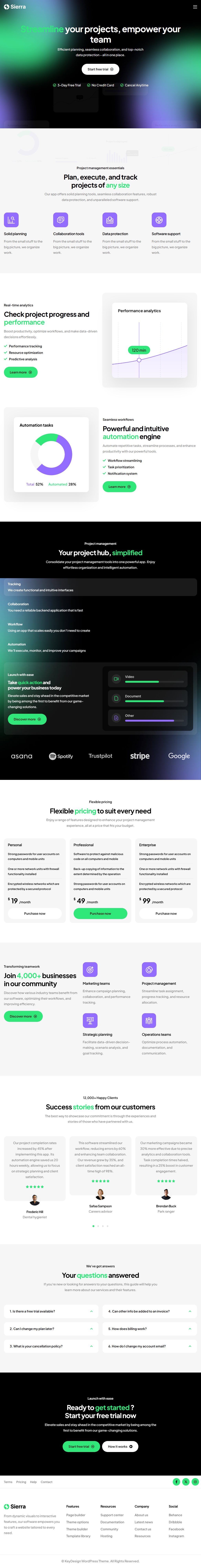 Sierra – Premium Responsive SaaS & Tech Startup WordPress Theme theme — Tablet preview