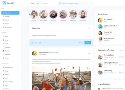 SocialV – Premium Responsive Social Network & Community HTML5 Template