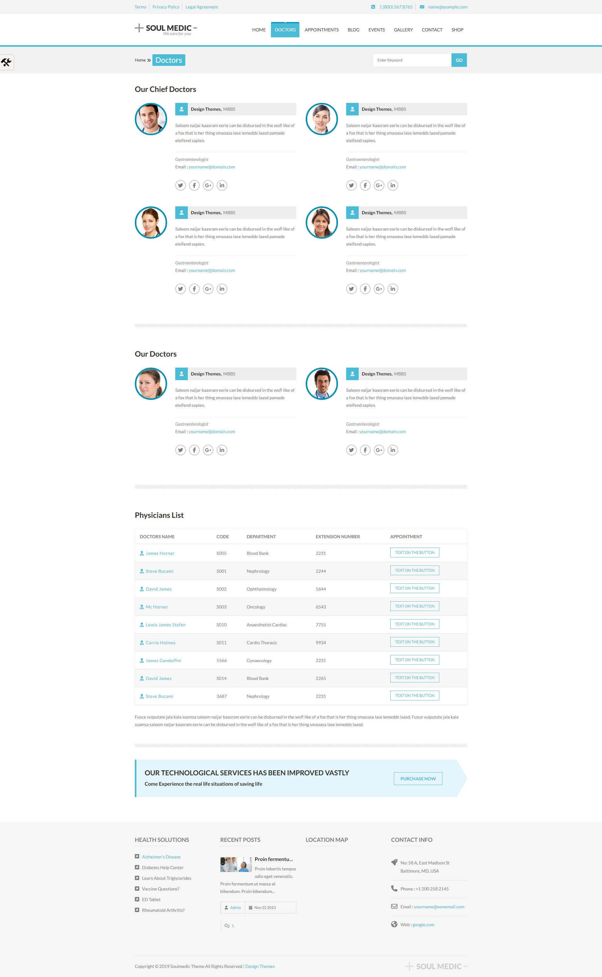 SoulMedic – Premium Responsive Hospital Doctor WordPress Theme theme — Desktop preview