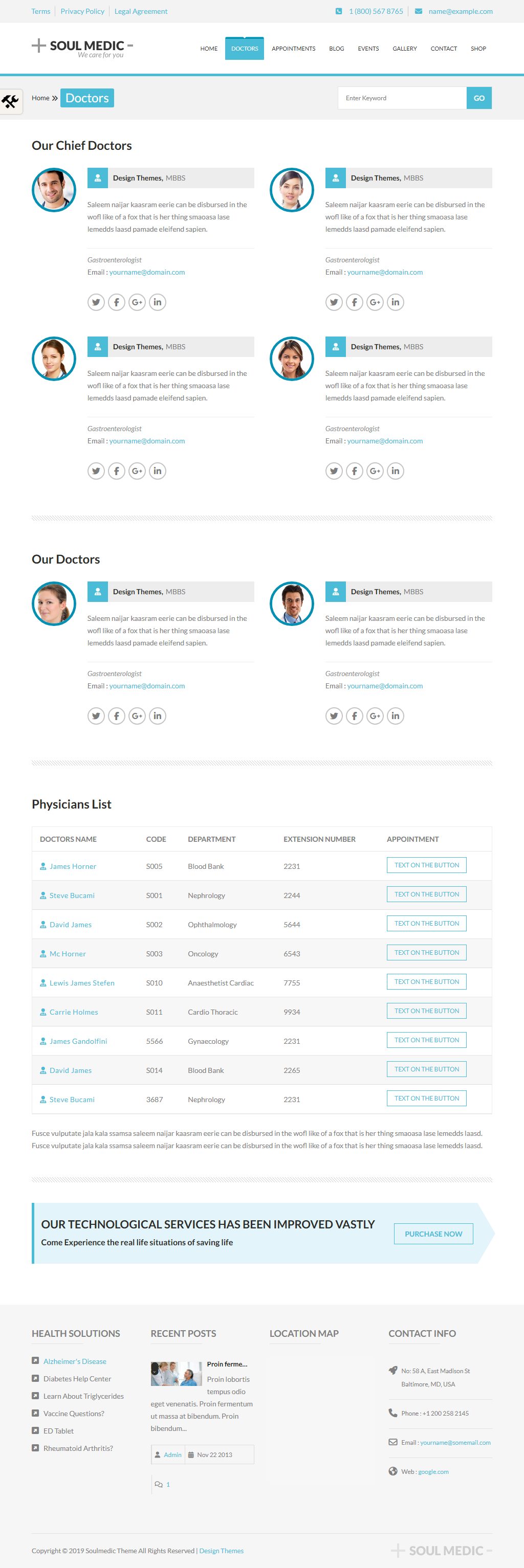 SoulMedic – Premium Responsive Hospital Doctor WordPress Theme theme — Tablet preview