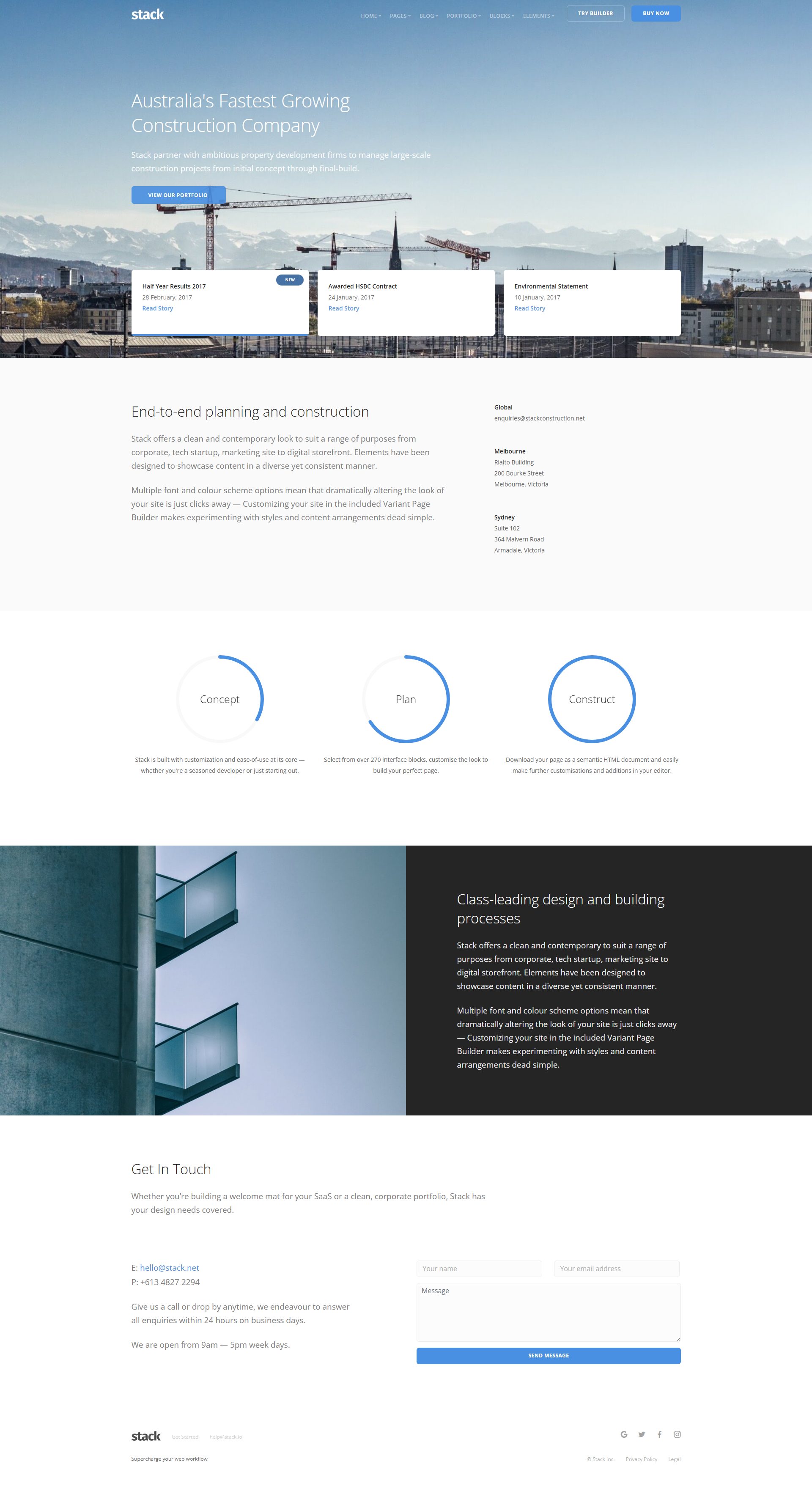 Stack – Premium Responsive Multi-Purpose Drupal 11 Theme theme — Desktop preview