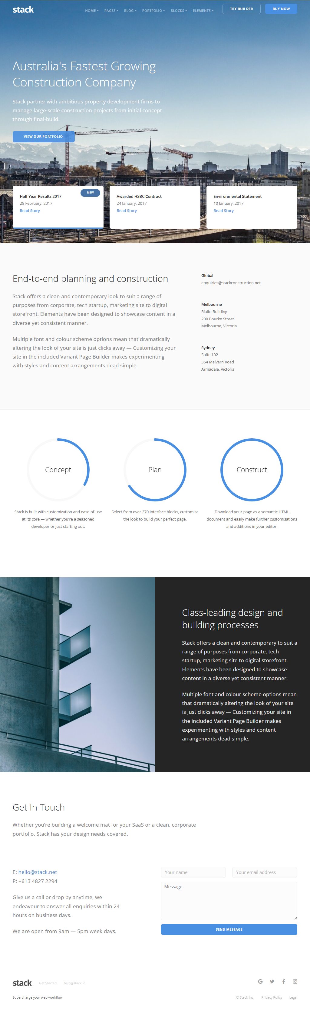 Stack – Premium Responsive Multi-Purpose Drupal 11 Theme theme — Tablet preview