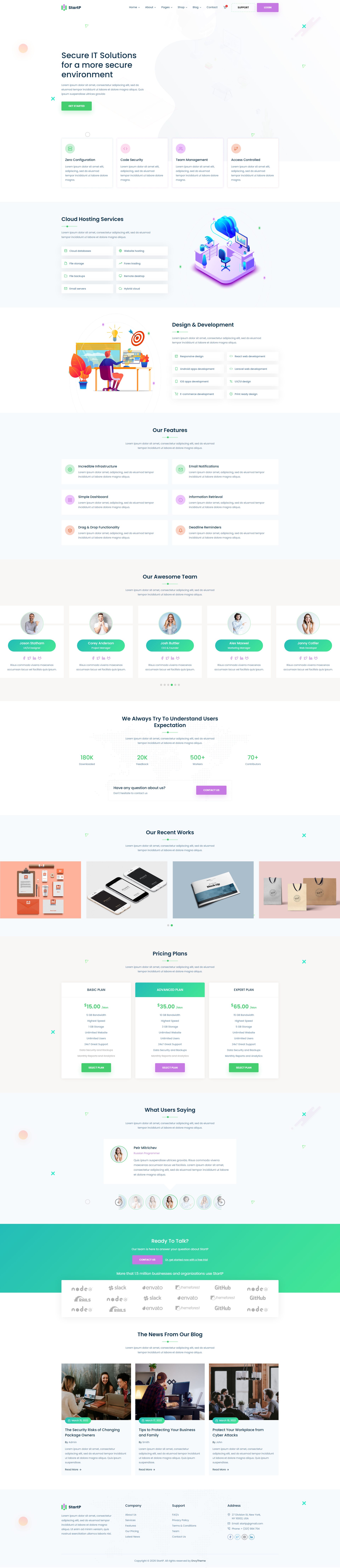 StartP – Premium Responsive Next.js IT Startup & Agency Template theme — Desktop preview