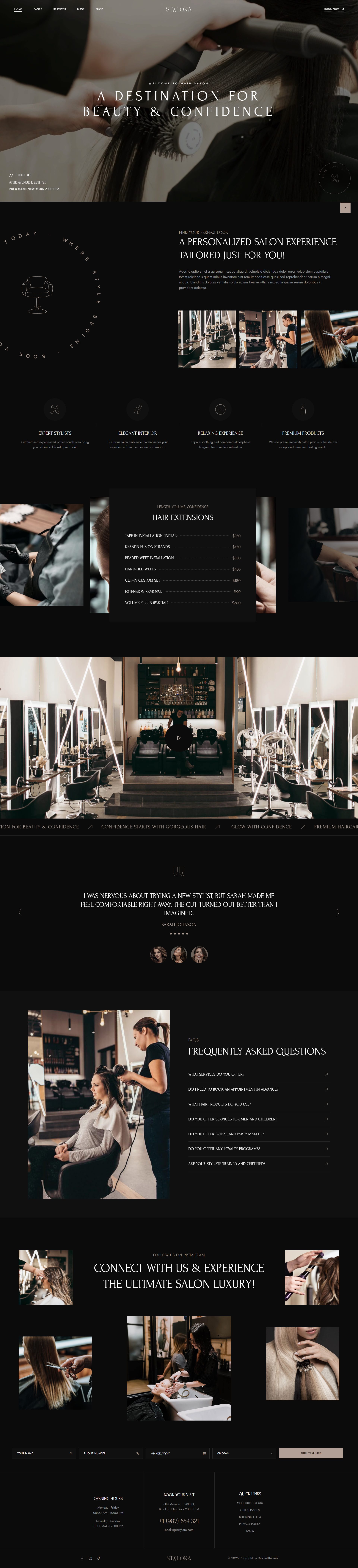 Stylora – Premium Responsive Hair Salon WordPress Theme theme — Desktop preview