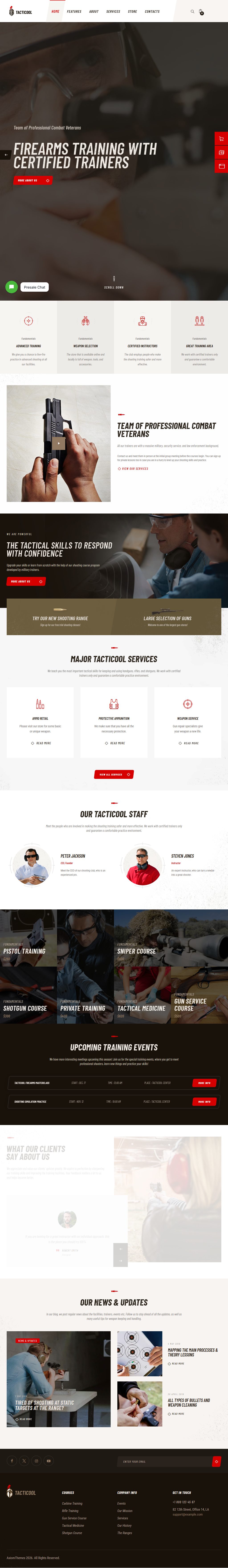 Tacticool – Premium Responsive Shooting Range & Gun Store WordPress Theme theme — Tablet preview