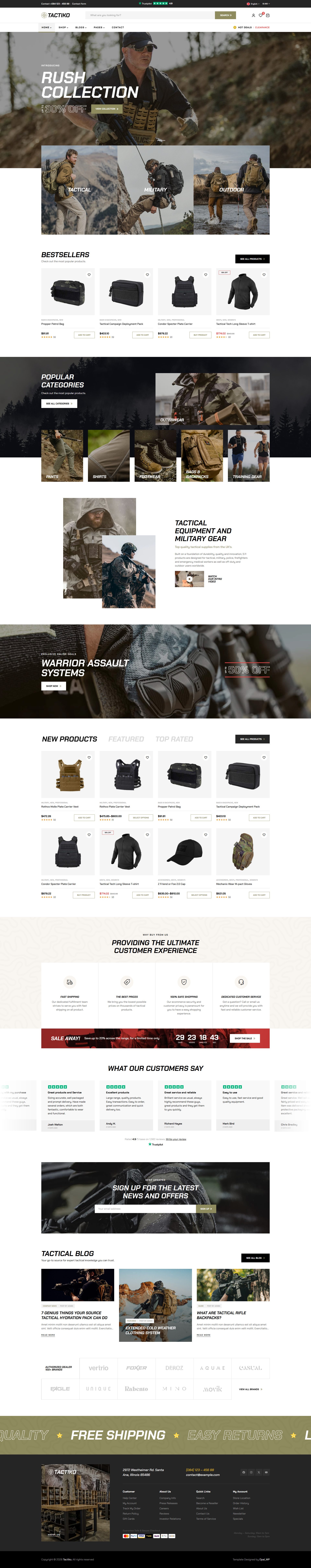 Tactiko – Premium Responsive Tactical & Military Shop WordPress Theme theme — Desktop preview