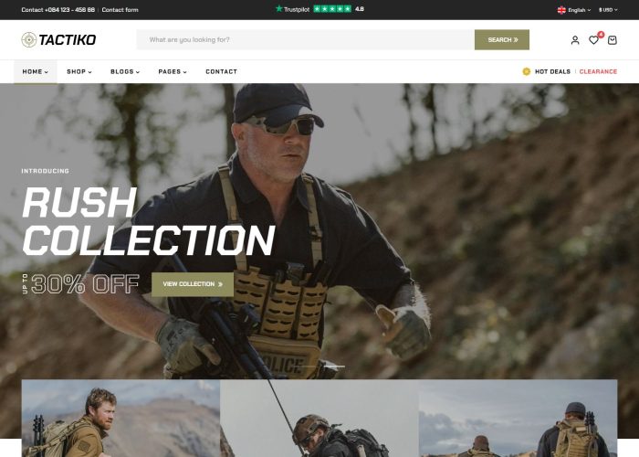 Tactiko – Premium Responsive Tactical & Military Shop WordPress Theme