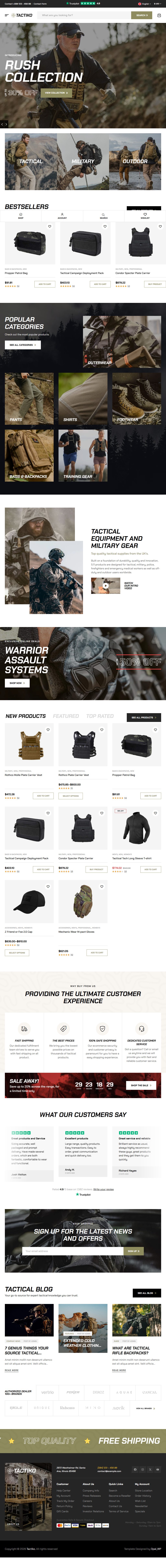 Tactiko – Premium Responsive Tactical & Military Shop WordPress Theme theme — Tablet preview