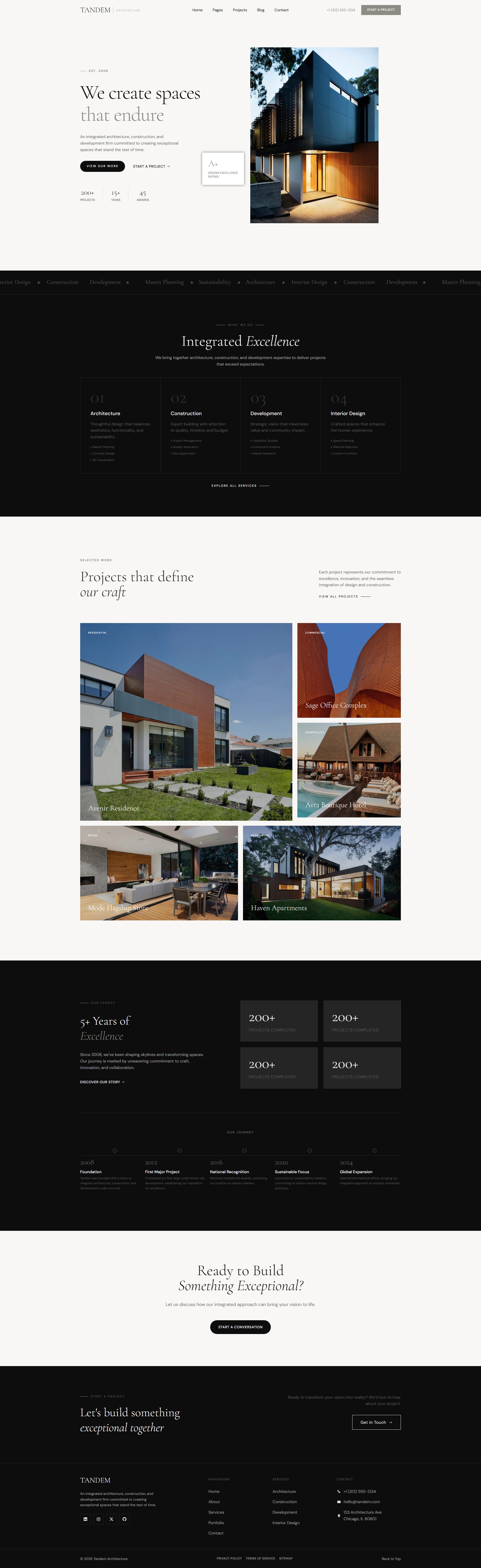 Tandem – Premium Responsive Architecture & Interior Portfolio WordPress Theme theme — Desktop preview
