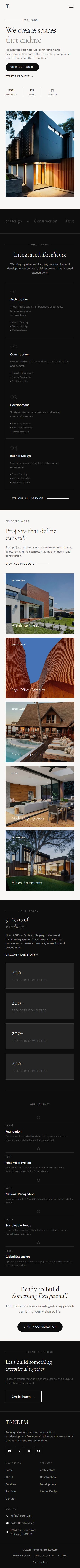 Tandem – Premium Responsive Architecture & Interior Portfolio WordPress Theme theme — Mobile preview