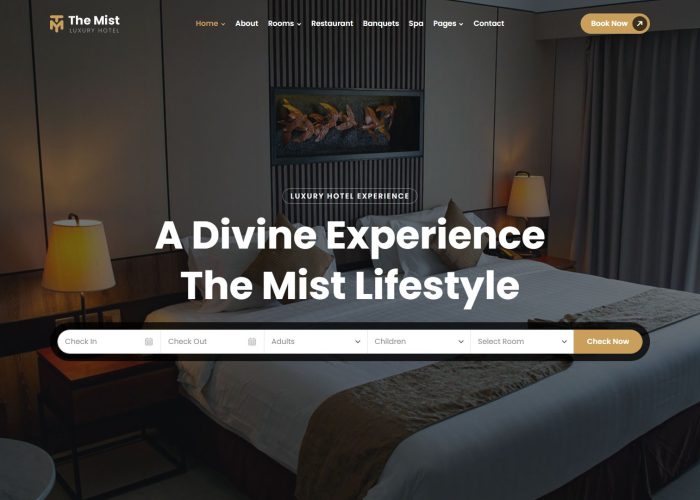 The Mist – Premium Responsive Luxury Hotel HTML5 Template