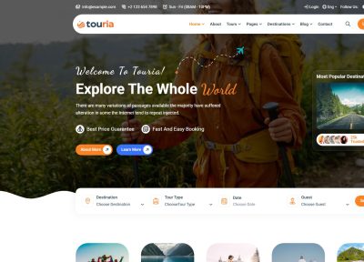Touria – Premium Responsive Travel Agency & Tour HTML5 Template