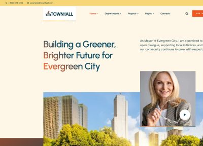 Town Hall – Premium Responsive Municipal Portal & Local City Government WordPress Theme