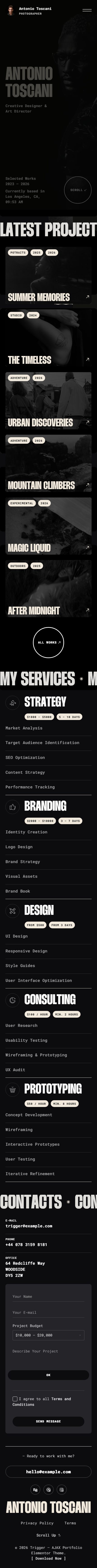 Trigger – Premium Responsive AJAX Portfolio WordPress Theme theme — Mobile preview