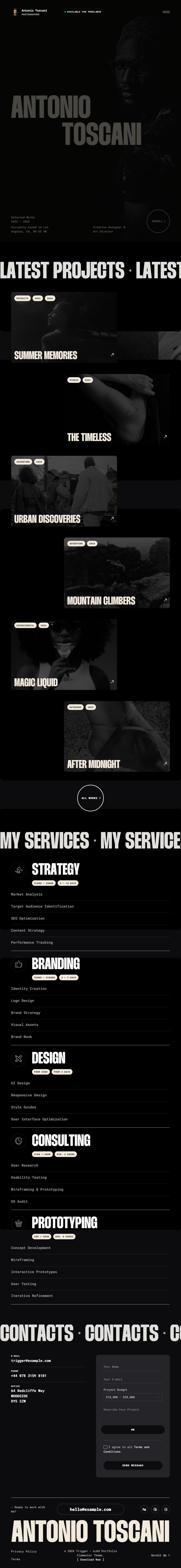 Trigger – Premium Responsive AJAX Portfolio WordPress Theme theme — Tablet preview