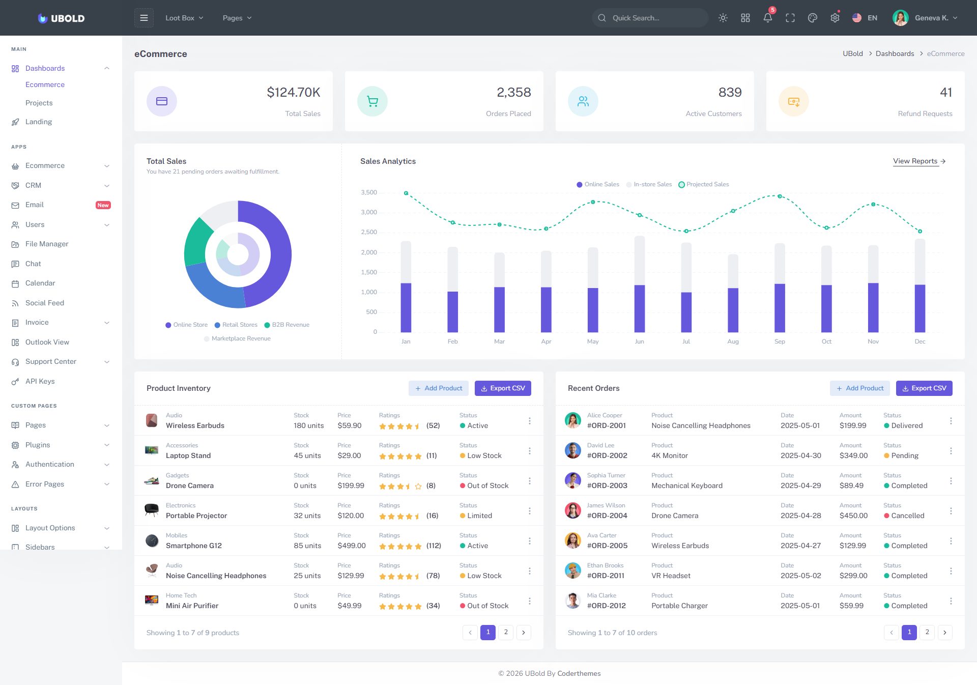 UBold Blazor Admin Template