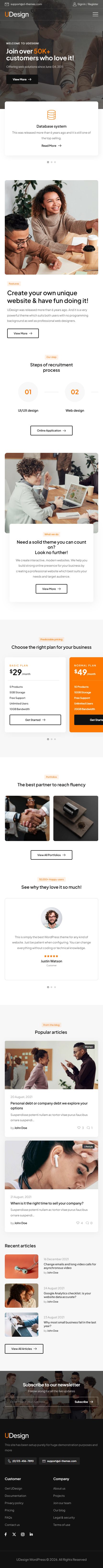 uDesign – Premium Responsive Multipurpose WordPress Theme theme — Mobile preview