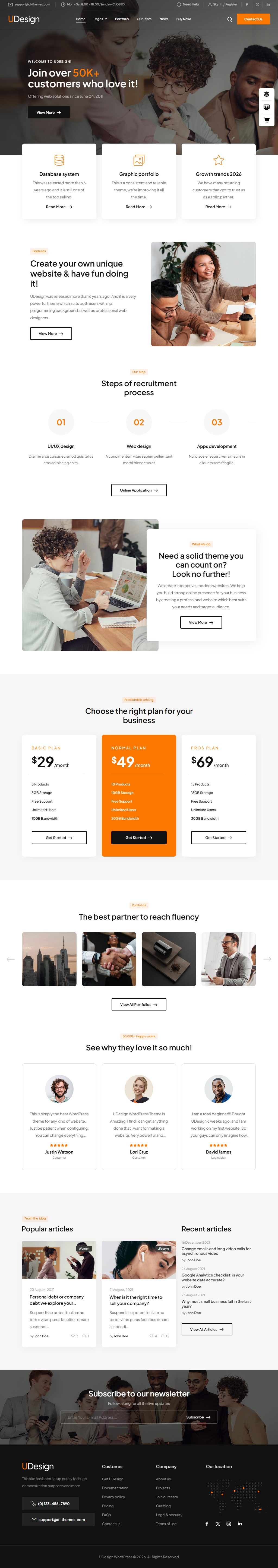 uDesign – Premium Responsive Multipurpose WordPress Theme theme — Tablet preview