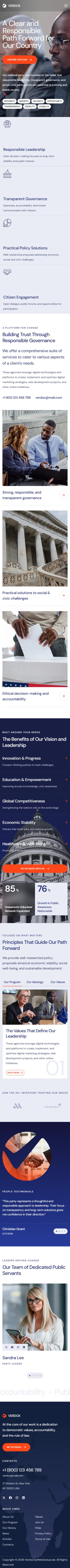 Verdox – Premium Responsive Political Election Campaign WordPress Theme theme — Mobile preview