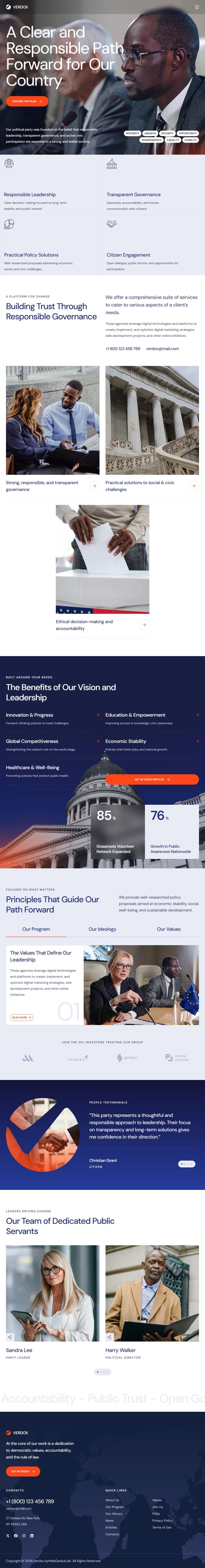 Verdox – Premium Responsive Political Election Campaign WordPress Theme theme — Tablet preview