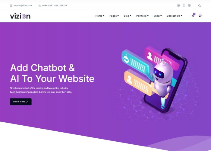 Vizion 4.0 – Advanced Artificial Intelligence WordPress Theme