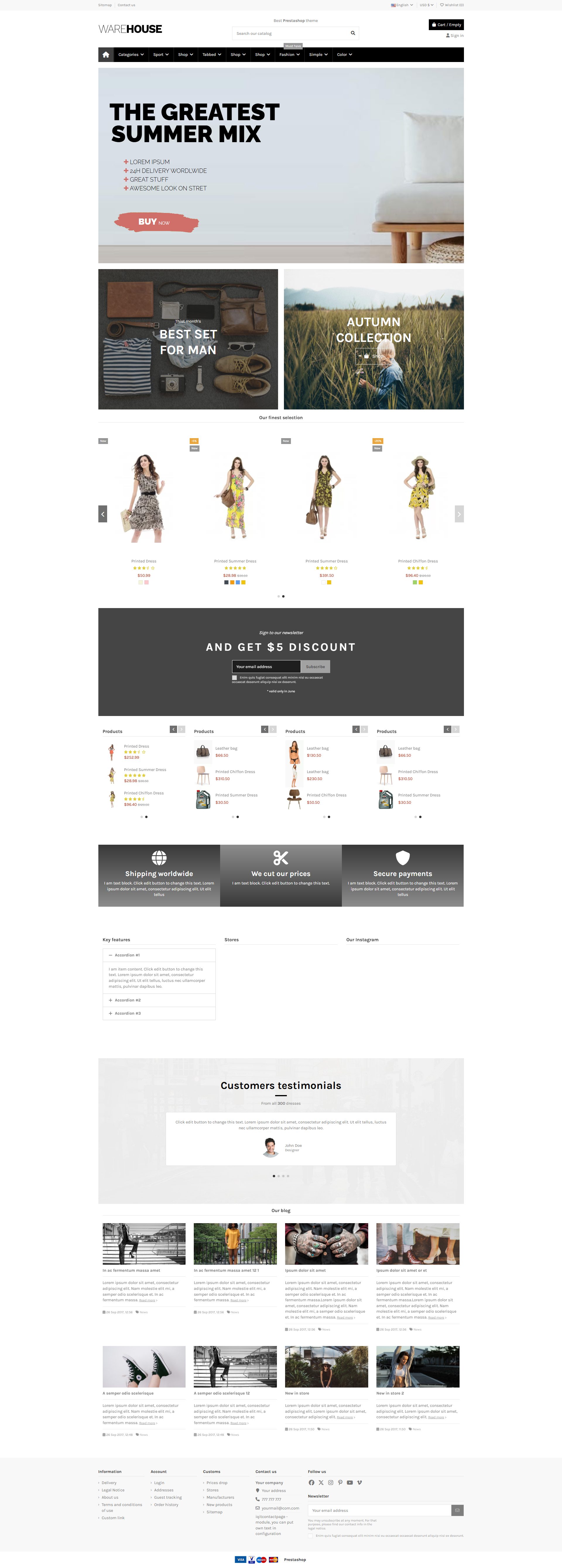 Warehouse PrestaShop 9 Theme
