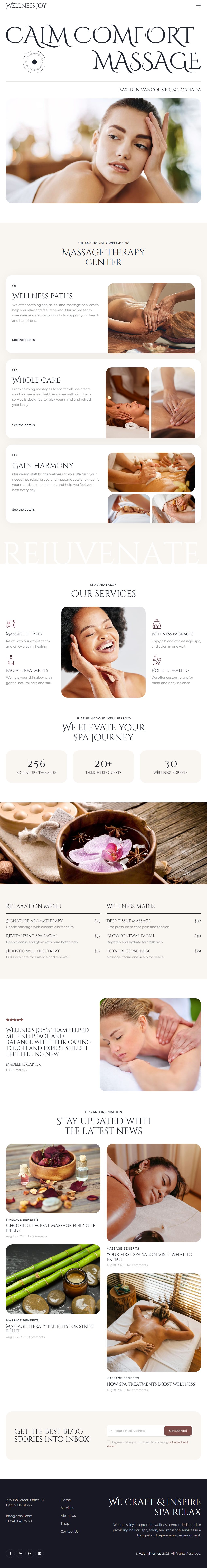 Wellness Joy – Premium Responsive Spa & Massage Salon WordPress Theme theme — Tablet preview