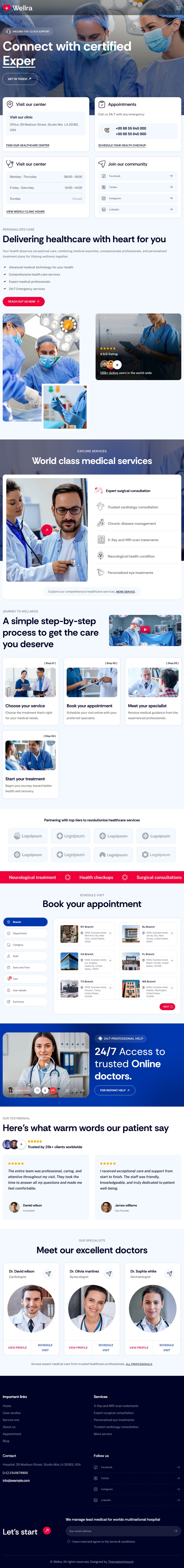 Wellra – Premium Responsive Doctor Appointment WordPress Theme theme — Tablet preview