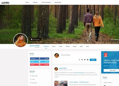 Winku – Premium Responsive Social Network Community HTML5 Template