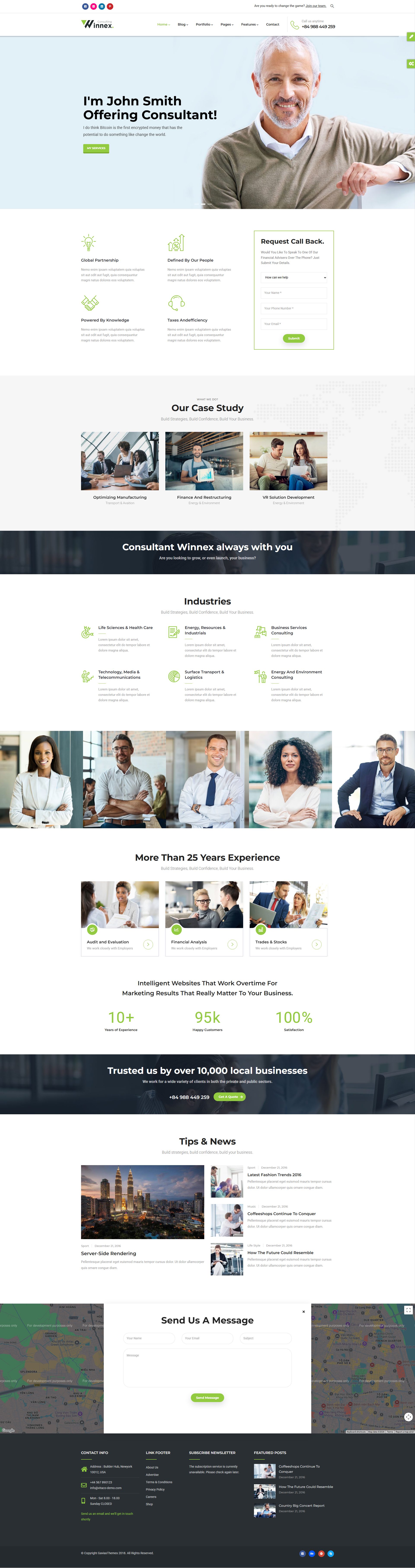 Winnex Drupal Theme with Google Maps