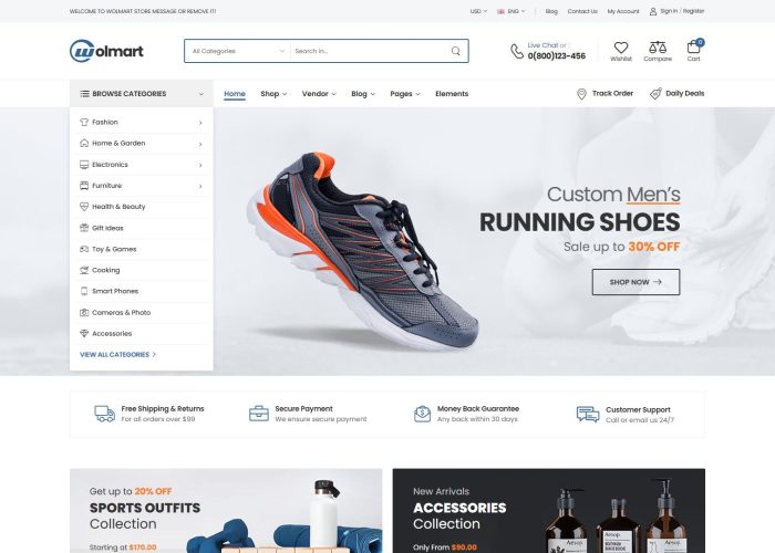 Wolmart – Premium Responsive Multi-Vendor Marketplace WooCommerce Theme