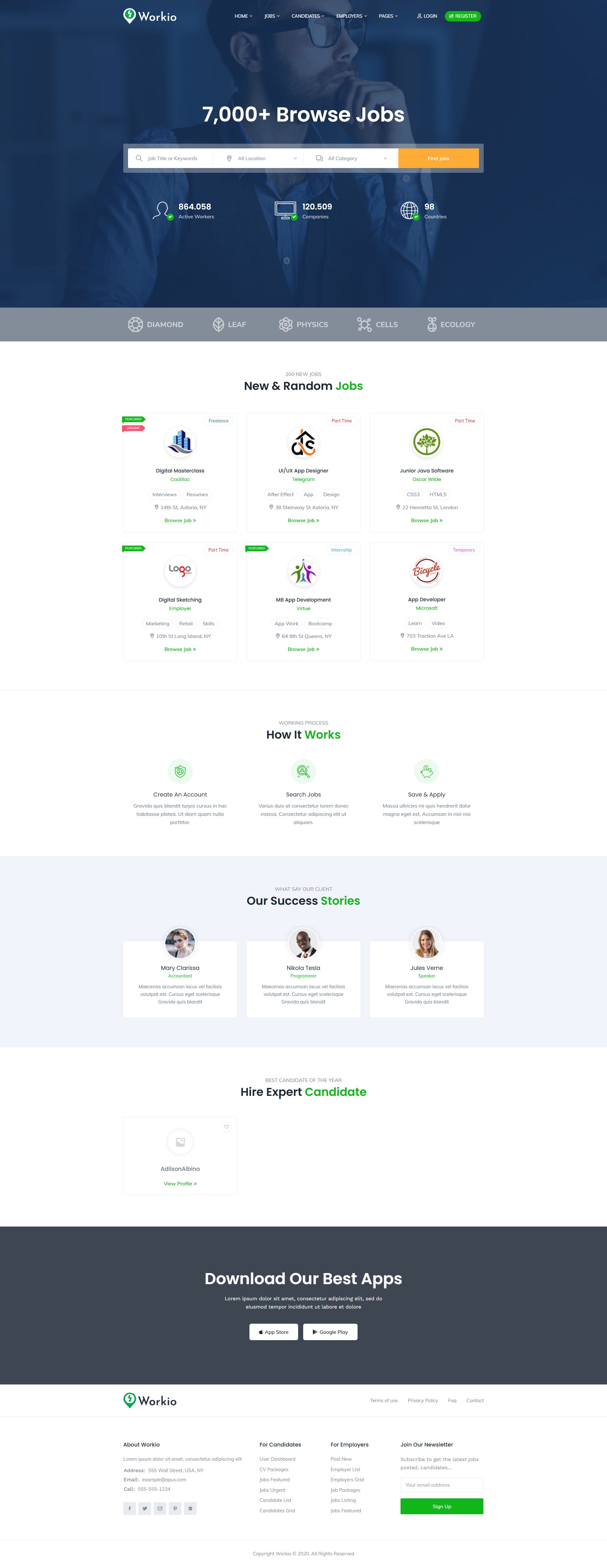 Workio – Premium Responsive Job Board WordPress Theme theme — Desktop preview