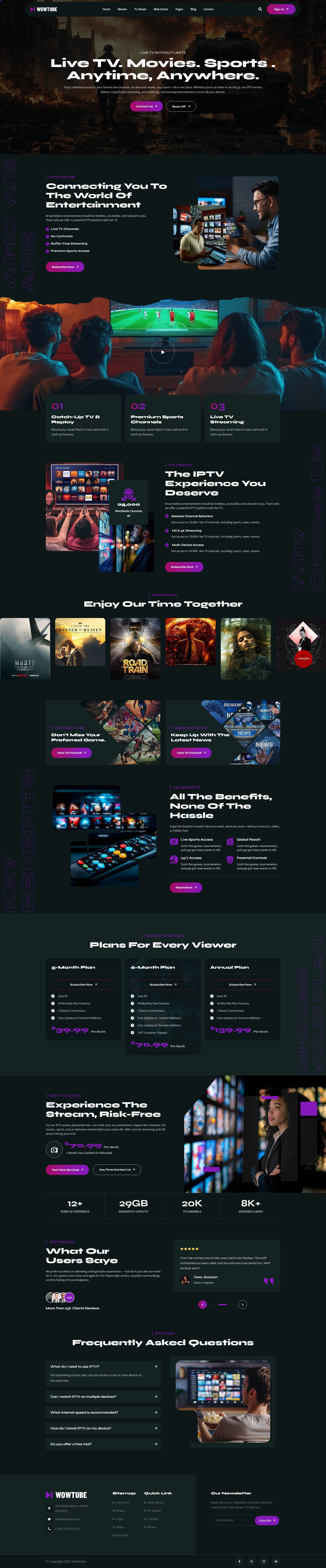 WowTube – Premium Responsive OTT Platform & Video Streaming WordPress Theme theme — Desktop preview