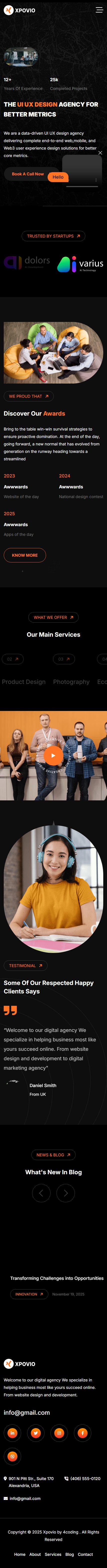 Xpovio – Premium Responsive Creative Agency & Portfolio Drupal 11 Theme theme — Mobile preview