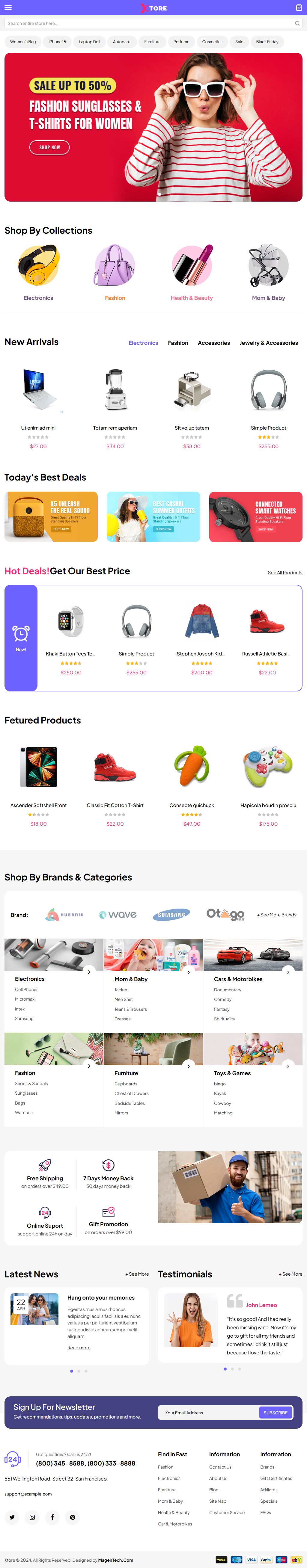 Xtore – Premium Responsive Multipurpose Magento 2 Theme theme — Tablet preview