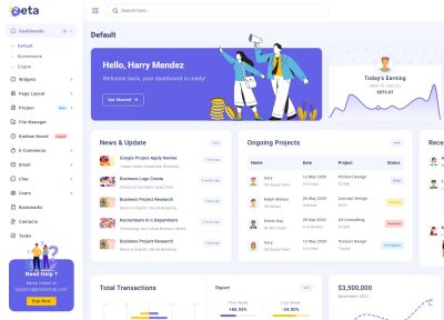 Zeta – Premium Responsive Django Admin Dashboard HTML5 Template