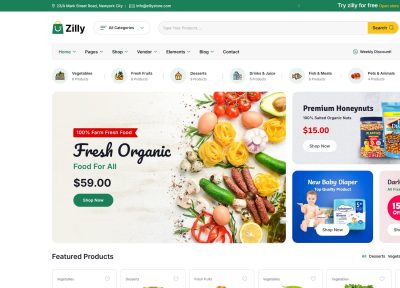 Zilly – Premium Responsive Grocery Store WooCommerce WordPress Theme