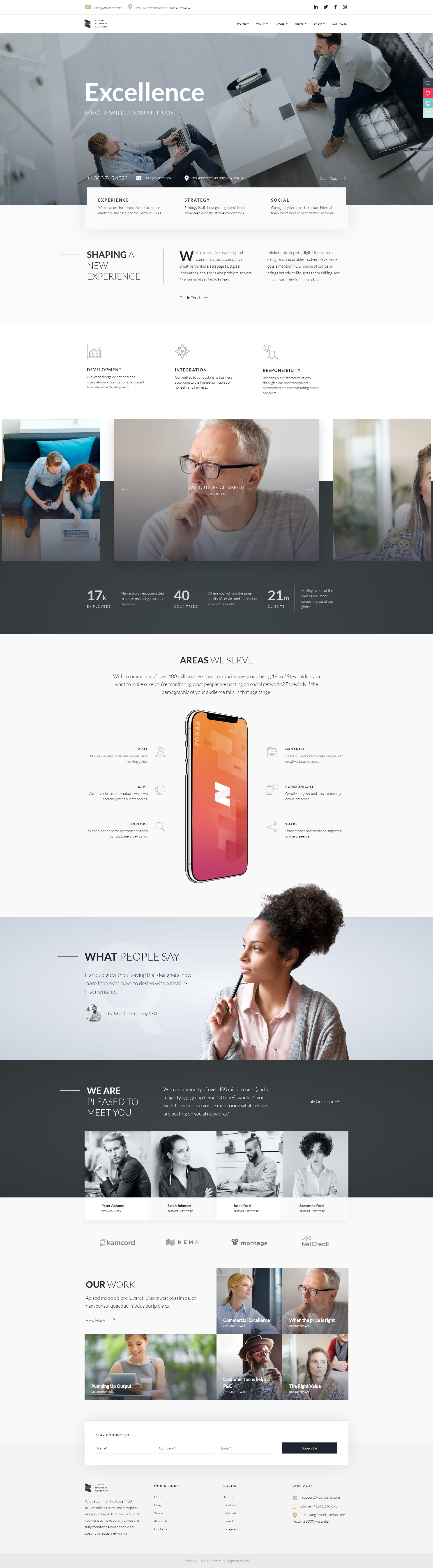 Zohar – Premium Responsive Business Consulting WordPress Theme theme — Desktop preview
