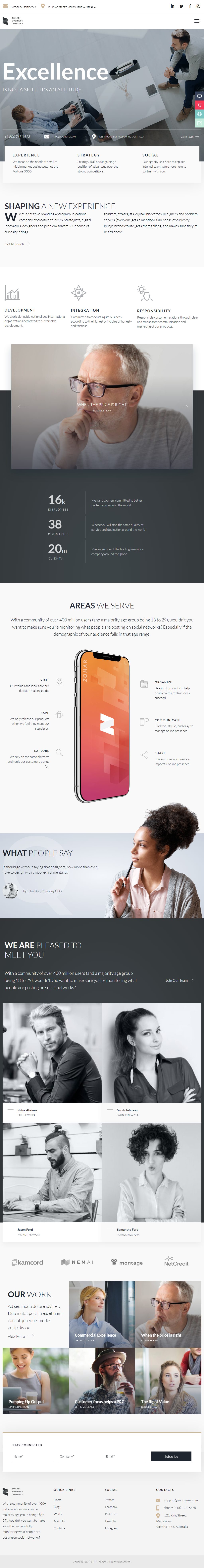 Zohar – Premium Responsive Business Consulting WordPress Theme theme — Tablet preview