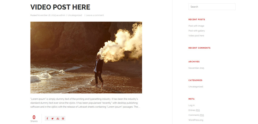 Blog post page