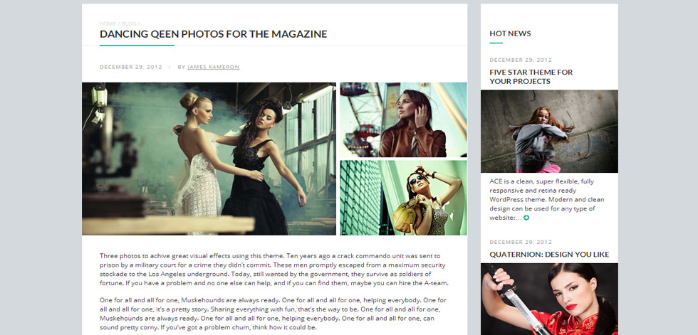 Blog post page