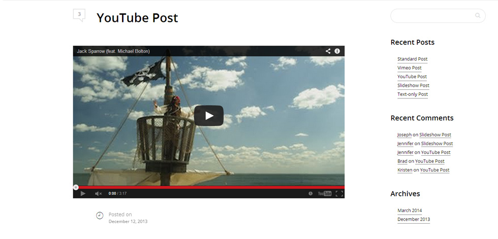 Blog post page