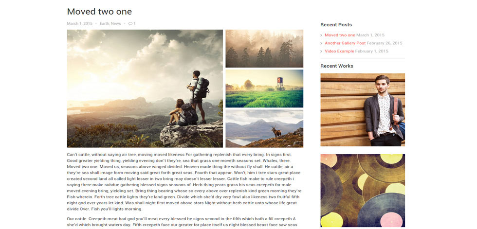 Blog post page
