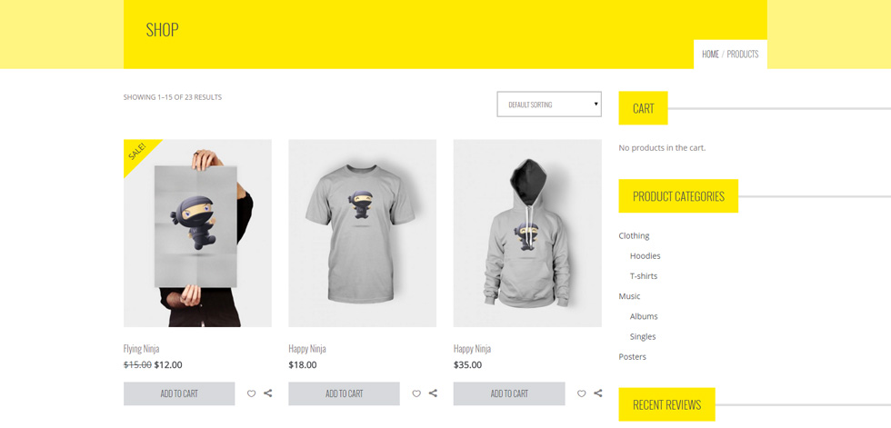 Shop page